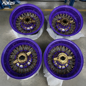 Jantes NJQS à rayons 13x7 100 droites / 72 croisées violettes - Product Image 3