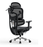 Chaise de bureau ergonomique moderne de luxe à dossier haut avec base pivotante entièrement en maille et hauteur réglable