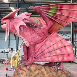 Customize Realistic Animated Dragon Lifelike Animatronic Western Dragon for Halloween Game Show Decoration With Wings Movement - Product Image 2