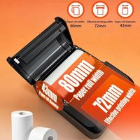 Printer Label Thermal Langsung ZJ POS-8006B Mini Saku untuk Resi, Pengiriman, dan Label Barcode Nirkabel 25-80mm