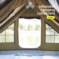 Tente gonflable Oxford imperméable portable 12x6+6m avec auvent à poteaux, grande tente de camping familiale quatre saisons, imperméable