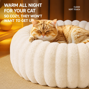Coussin <span class=keywords><strong>pour</strong></span> chat Cloud Ultra Soft Fluffy Donut, chaud, avec rebord haut, grande capacité, nid douillet <span class=keywords><strong>pour</strong></span> chats et petits chiens - Product Image 2