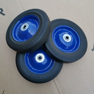 Solid Rubber <b>Wheels</b> 8X1.75 Firm Tread For Tool <b>Cart</b> And Handcart Use No Brake Included Bolt Hole Type - Product Image 3