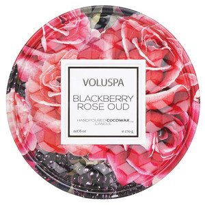VOLUSPA - เทียน 2 ไส้ในกระป๋อง - กลิ่นแบล็คเบอร์รี่ โรส อูด - Product Image 1