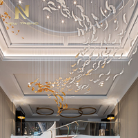 Nouveau produit, décoration intérieure, hôtel, villa, centre commercial, escalier, grand lustre en verre LED personnalisé, luminaire suspendu