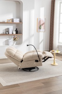 Chaise inclinable manuelle en tissu confortable et relaxante avec fonction pivotante et support pour téléphone – Offre spéciale - Product Image 5