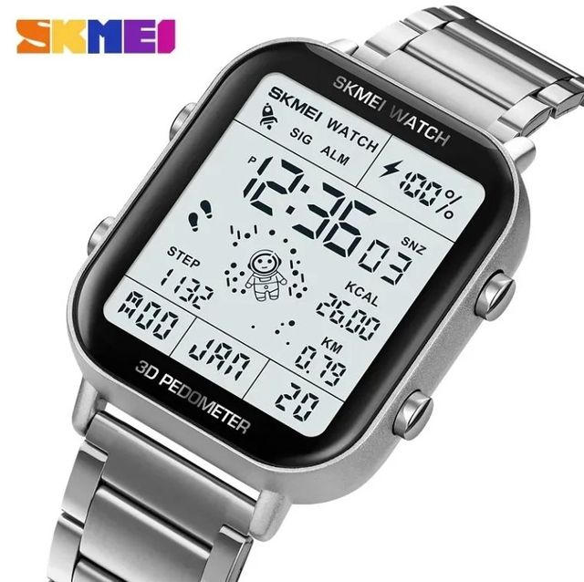 Skmei 1888 Men's Stainless Steel Digital Alarm Watch Water Resistant Luminous Antique Sports Business Charm Sports Watch for Men