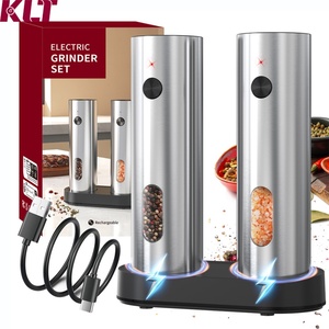 Stainless Steel Salt and <b>Pepper</b> Mills USB Rechargeable Automatic Salt and <b>Pepper</b> <b>Grinder</b> Premium Salt And <b>Pepper</b> <b>Grinder</b> Set - Product Image 1