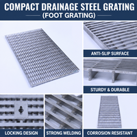 Grille de drainage linéaire antidérapante en acier inoxydable 304 résistante aux intempéries pour plateforme commerciale et passerelle