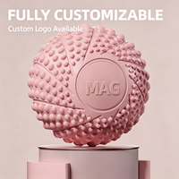 Balle de massage portable de 7 cm de diamètre, en silicone de haute qualité, à picots, avec noyau magnétique intégré, soulagement instantané de la douleur, pour la salle de sport