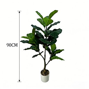 <b>Artificial</b> <b>Tree</b> Green Potted with Piano Leaf Banyan Ornaments for Living Room Floor Simulation - Product Image 2