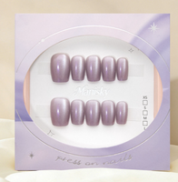 Faux ongles de luxe faits à la main en acrylique, à presser, couvrance totale, design carré, 10 pièces, longueur courte, pré-dessinés