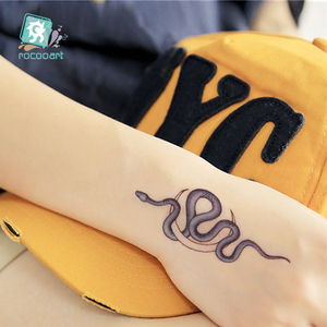 Rocooart nero trucco temporaneo tatuaggio disegni orecchio viso braccio tatuaggio temporaneo piccolo tatuaggio stampa animale Sexy - Product Image 1