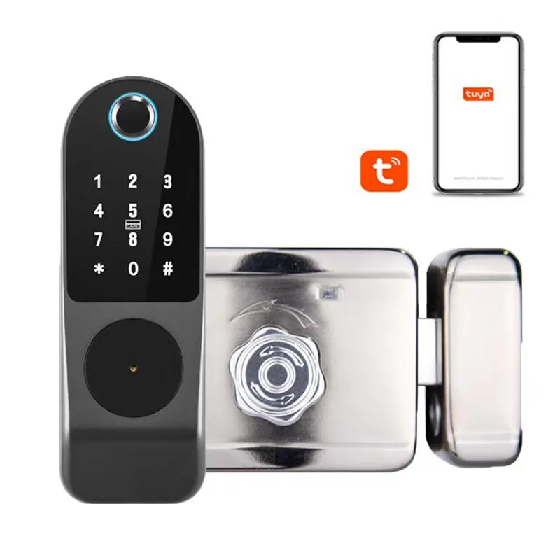 TUYA lock App 100pcs Fingerprint Wifi Smart Door Lock Smart Card Digital Code Smart Wireless Electronic Door Key Lock For Home