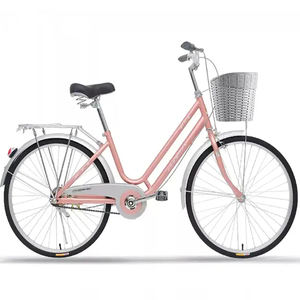 Dames 24 26 <span class=keywords><strong>pouces</strong></span> rétro vélo <span class=keywords><strong>femme</strong></span> vélo de ville vélo vélo avec panier pour femmes - Product Image 2