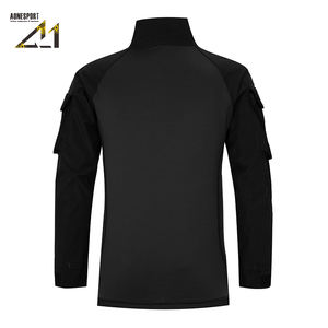 เสื้อเครื่องแบบเดินป่าผู้ชายเสื้อโปโลแขนยาวมีกระเป๋ามีซิป1/4ตัวอย่างฟรี - Product Image 3