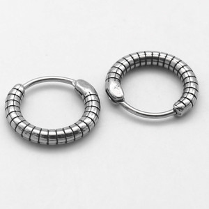 yunnique Hoop Earrings Titanium Steel Geometric Round Easy Clip Stud Earrings For <b>Couples</b> Fashion Jewelry - Product Image 3
