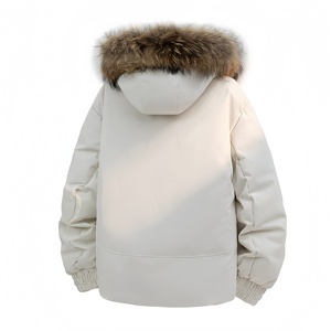 Chaqueta de Plumón Personalizada para Hombre, Ropa de Trabajo de Invierno, Chaqueta con Capucha y Cierre de Cremallera con Detalles de Piel - Product Image 5