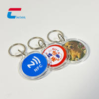 Porte-clés NFC en acrylique personnalisé avec impression de logo programmable pour contrôle d'accès - Vente en gros