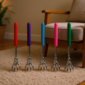 Rascador de espalda telescópico con diseño de garra, masajeador de mano de 5 piezas de colores aleatorios para aliviar la espalda - Product Image 2