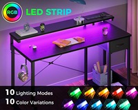 Table de jeu 75 "en gros d'usine avec support de moniteur, grande table PC avec lumières LED, bureau à domicile, noir