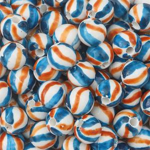Perles en céramique colorées faites à la main pour bijoux à bricoler soi-même à pois motif rayé perles artisanales perles rondes pour la fabrication de bracelets et de colliers - Product Image 6