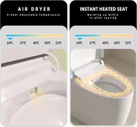 Cuvette ronde intelligente de toilette électrique automatique en céramique haut de gamme avec fonction de télécommande de vidange de piège Salle de bain au sol