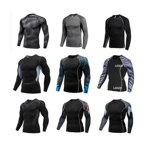 Wholesale Custom Logos Mma Rushguard Bjj Rashguard OEM Designs 85% Polyester 15% Spandex 240 Gsm Lycra Rash Guards Custom