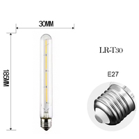 Ampoule LED indicatrice LR-T30-8W E27, ligne de production, dimmable, verre, 220V, certifiée CE, utilisation hôtelière, durée de vie de 30 000 heures, IRC 80 Ra80