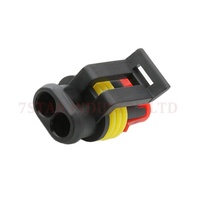 Adaptateur de faisceau de câbles AMP étanche à 2 broches en laiton, connecteur femelle noir 12V 2A 7S021-2-21