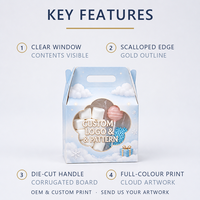 Boîte cadeau de Noël bleu ciel sur mesure avec poignée, impression ciel bleu et impression cadeau enveloppant pour emballage alimentaire