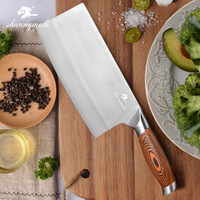 Ensemble de 8 couteaux de cuisine en acier 9cr18mov avec manche en bois coloré et planche à découper en bambou pour la maison, le restaurant, les cadeaux et la cuisine