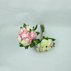 Alta calidad <span class=keywords><strong>barato</strong></span> Yiwu China venta al por mayor Rosa seda peonía Boda nupcial <span class=keywords><strong>ramo</strong></span> <span class=keywords><strong>de</strong></span> flores artificiales para la decoración <span class=keywords><strong>de</strong></span> la boda - Product Image 4