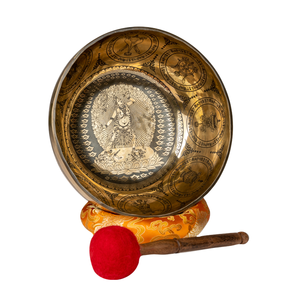 Recién llegado, para cantar Bajrayogini cuenco tibetano, latón bellamente tallado, mente religiosa única que controla la meditación, Metal UV - Product Image 4