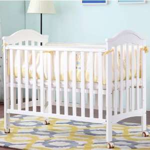 Berceau de bébé moderne multifonctionnel en bois de pin massif économique Y202 Dropside pour chambre à coucher ou hôpital - Product Image 5