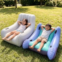Fauteuil à bascule gonflable en PVC au design populaire 2026, canapé de relaxation sensoriel portable pour enfants, canapé à bascule pliable d'extérieur pour enfants