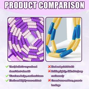 Kids Adult Adjustable Tangle-Free <b>PVC</b> Rope Jumping Segmented Soft <b>Beaded</b> Skipping Rope Aerobic Exercise Endurance Training - Product Image 4