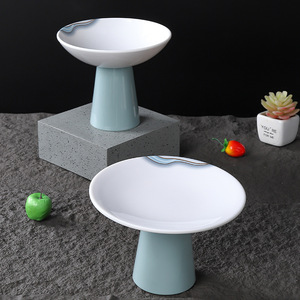 Tall Cold Dish <b>Plate</b> With Stand Round Solid Color Melamine Snack <b>Plate</b> For Party Hotel Restaurant Use - Product Image 2