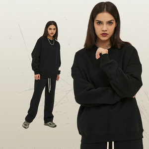 2024 Autumn and Winter Heavyweight 350 Gsm Custom Unisex Polyester Cotton Fleece Oversized Pullover Hoodie - Product Image 4