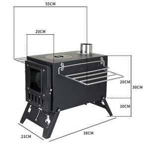 Portable Carbon Steel Tabletop <b>Stove</b> With Dual Handle For Camping Outdoor Heating And Barbecue Use - Product Image 4