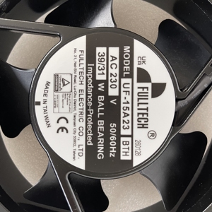 พัดลมระบายความร้อนแบบแกน FULLTECH UF-15A23BTH ขนาด 172x150x38 มม. 230VAC 50Hz 39W 2750RPM ลูกปืนแบบ Ball Bearing พลาสติก สำหรับตู้ไฟฟ้า อินเวอร์เตอร์ OEM - Product Image 4