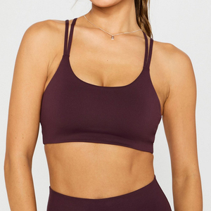 Reggiseno Sportivo da Donna Personalizzato OEM in Spandex Nylon Elasticizzato a Quattro Vie con Collo a Spaghetto per Yoga e Fitness - Product Image 4