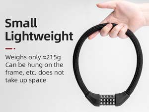 ROCKBROS-Serrure de vélo <span class=keywords><strong>ultra</strong></span>-légère <span class=keywords><strong>antivol</strong></span> en ABS souple avec élasticité, cylindre de mot de passe, serrure élastique - Product Image 2