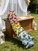 Vente flash - Chemin de table en fleurs artificielles multicolores de la marque Panda, bande florale moderne pour la décoration de table de mariage ou de fête