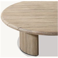 Meubles d'extérieur, design moderne, pieds sculptés, forme ronde, table basse en teck massif