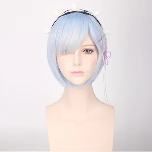 Muestra Gratis, Peluca de Cabello Sintético Barata, Estilo Bob Corto, con Flequillo, para <span class=keywords><strong>Cosplay</strong></span> de <span class=keywords><strong>Anime</strong></span> - Product Image 1