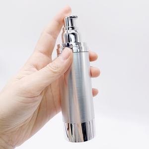 Emballage cosmétique de luxe en aluminium argenté 10ml 15ml 20ml 30ml 50ml 80ml 100ml 120ml, flacon pompe sans air pour lotion - Product Image 2