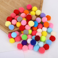 Boule molle et pelucheuse de 25mm, couleur haute, élastique, bricolage polyester, 2.5cm, pompons, pour chaussures et accessoires de chapeau