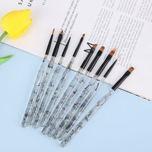 Kit de Pinceaux à Ongles avec Manche en Strass pour Nail Art, Effet Ombré, Rond, Plat, Liner, Forme Ovale, pour Peinture au Gel et Manucure en Salon - Product Image 4