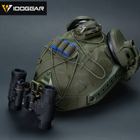 Casque tactique IDOGEAR en nylon 500D avec sangle élastique et support de batterie pour CR123A, équipement d'autodéfense